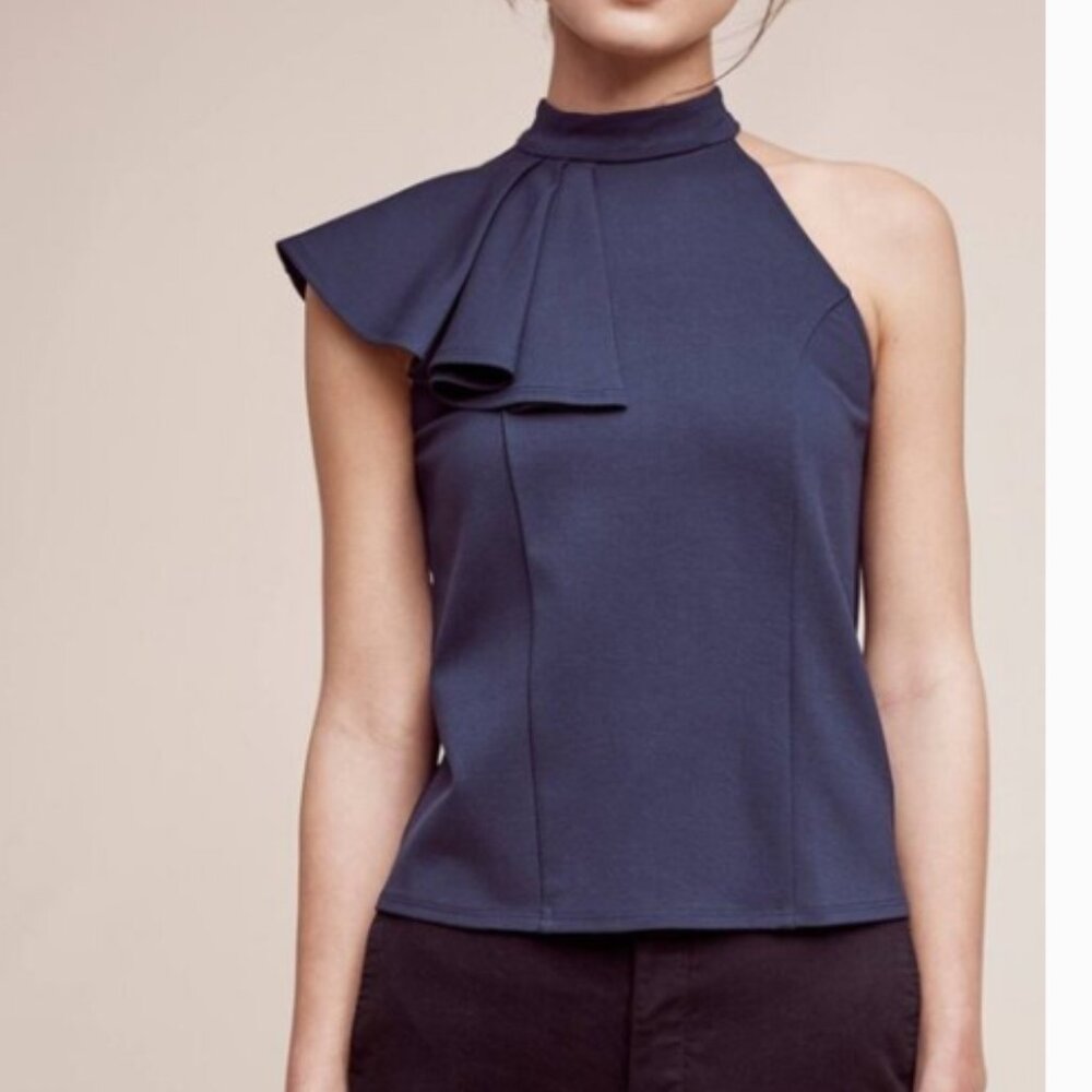 NWT Anthropologie Eri & Ali Nobility Tank Top Blouse Navy Blue Sleeveless M